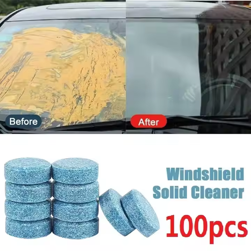 Car glass water solid super concentrated cleaning agent effervescent tablets (100 pcs)