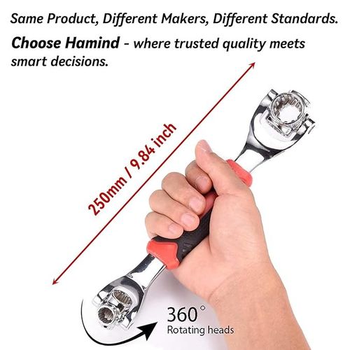 🔧 8-in-1 Universal Socket Wrench – 360° Rotating Tool