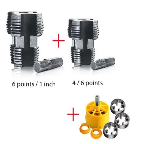 6pcs Pipe Threader Kit Internal Thread Opener Pvc Plastic Pipe Electric Tool PVC Thread Making Tool