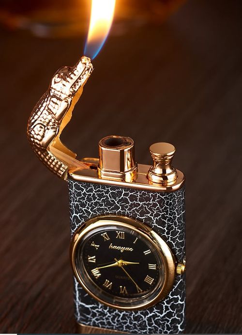 Windproof Lighter Vintage Watch Bezel Jet flame Torch（Need to be inflated after receiving）