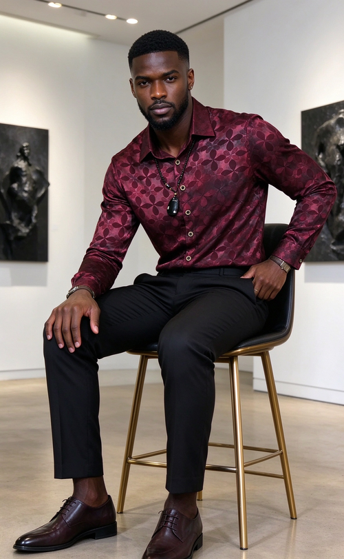 Red textured shirt