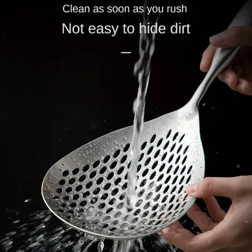 Stainless Steel Kitchenware Cooking Strainer with Wood Handle Pepper Seasoning Colander Sieve Utensils Filter Scoop Spoons