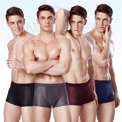 4 pieces of men's underwear, lined with high elasticity, comfortable and breathable