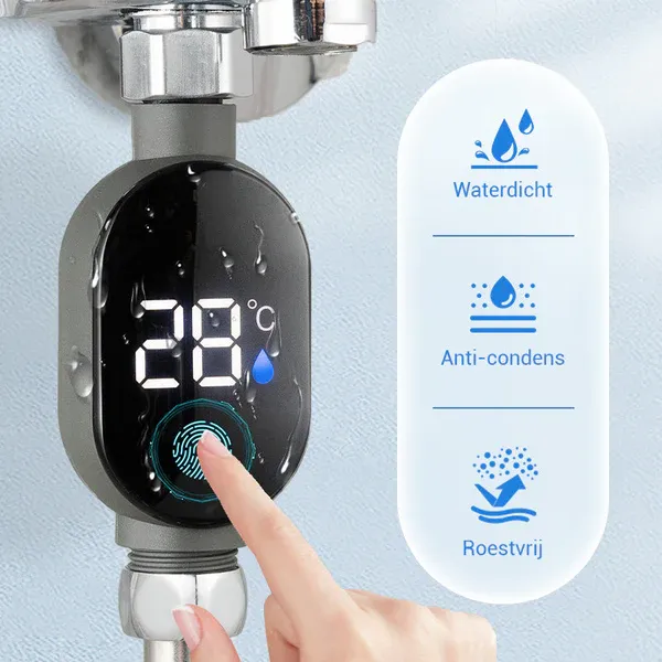 💧Douche thermometer🌡️Geen giswerk meer - Instant Temp!🚿