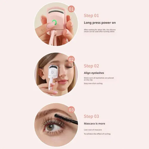 Electric eyelash Curler Long-lasting Styling Easy And Perfect Curling All Day Long Portable Electric Eyelash Curler Tool