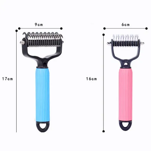 Dog Comb Knife Dogs Combs Double-sided Pet Hair Remover Stainless Steel Dog Brush for Hair Knot Cleaning Dogs Brush Pet Products