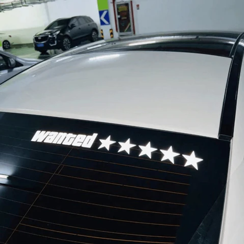 4-Pack Set – Wanted 5-Star Car Stickers