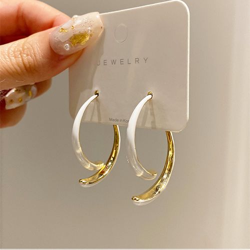 3pcs Simple Curved Earrings Fashionable  Circle Drop Earrings For Women