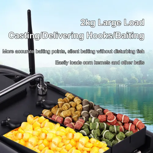 Remote control fishing bait boat with automatic navigation at a distance of 500 meters, loaded with 1 kilogram for surfing and fishing
