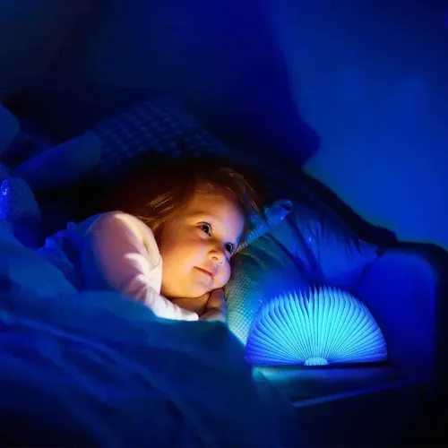 5 colors, automatic color changing, 3D Folding Creative LED Night Light RGB Color USB Recharge Wooden Book Light