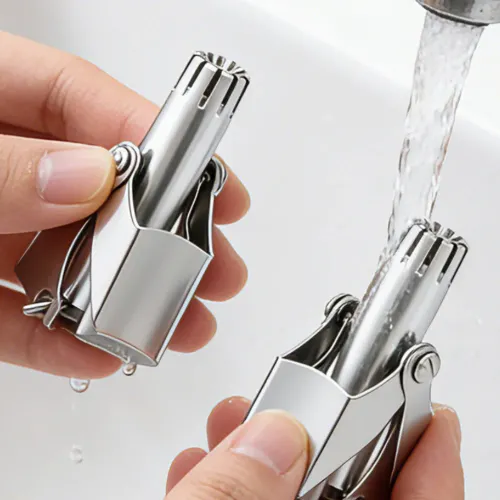 2PCS Portable Stainless Steel Manual Nose Hair Trimmer Washable Unisex Hair Grooming Tool Waterproof Ear Hair Trimmer Nose Cutter