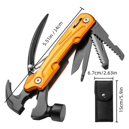 2026 New Multi-Tool Hammer, 7-in-1 Stainless Steel Multi-Tool, , Foldable Heavy Duty Multi-Tool Set with Cutter tools