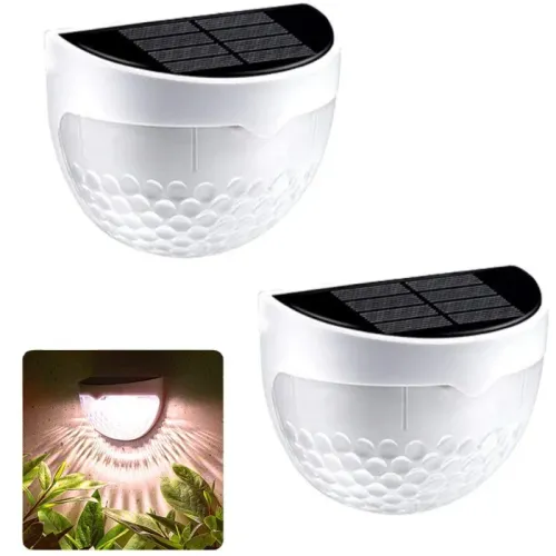 2 pcs LED Solar Fence Lights Outdoor Waterproof Wall Lights Corrugated Lights for Fence