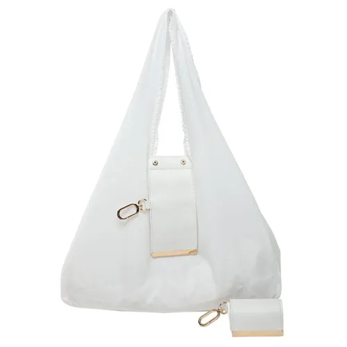 Reusable Mini Keychain Tote Bag Large Capacity Eco-Friendly Foldable Shopping Bag Key Ring Lightweight Expandable Reusable Bag
