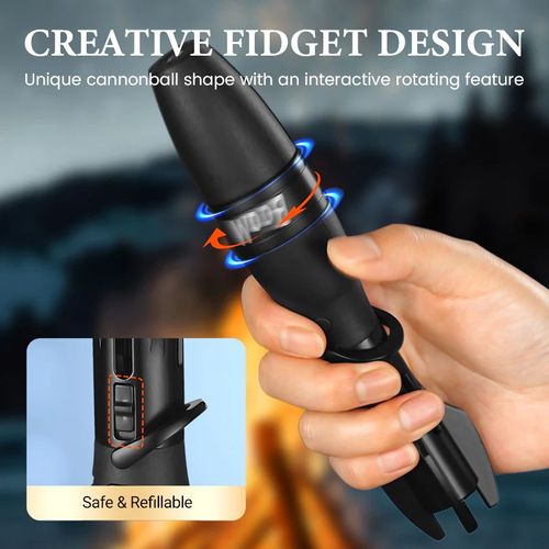 🚀 Creative rocket-shaped lighter – windproof flame, offering fingertip fun! 🎁