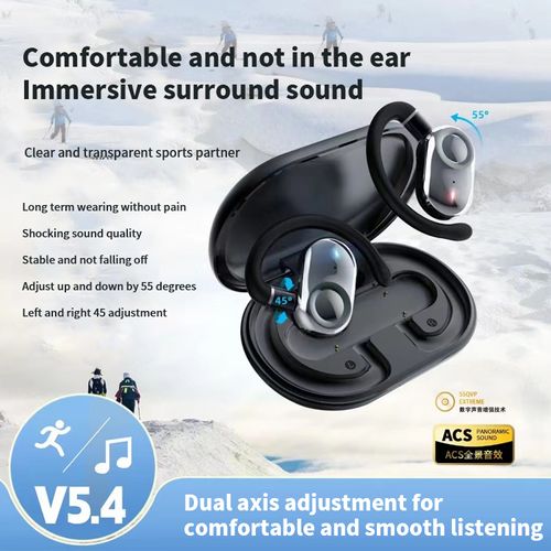 🎧 Sporty Hanging Ear Bluetooth Earphones  black🏃‍♂️💨