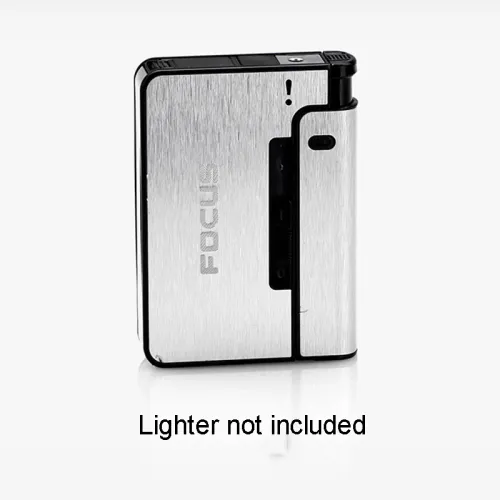 Portable Automatic Cigarette Case Metal Cigarette Holder Box for 8pcs King Size Cigarette,Lighter Not Included,Gift for Men Dad