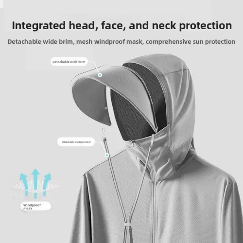 ☀️🍃Men's Ultra-Light Sun Protection Hoodies Breathable Ice Silk Jacket
