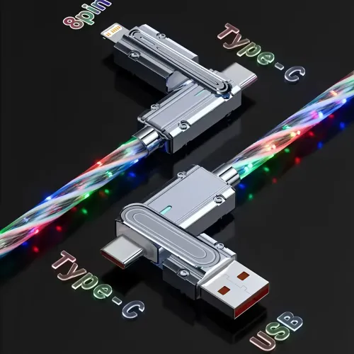 4-in-1 RGB luminous fast charging data cable
