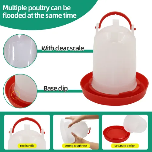 3kg+3L Chicken Feeder And Waterer Water Food Dispenser Automatic Chicken Birds Chick Waterer Feeding Bucket Container Supply