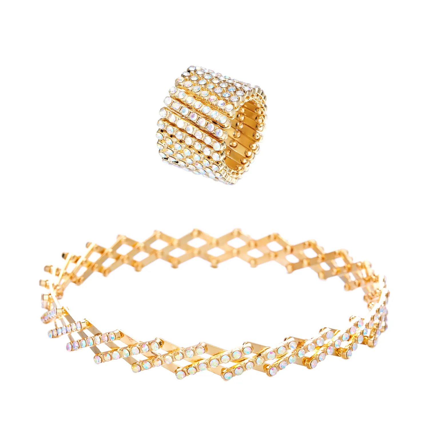 2 In 1 Personalized Telescopic Rings For Women Men New Fashion Zircon Crystal Retractable Bracelet Adjustable Birthday Jewelry