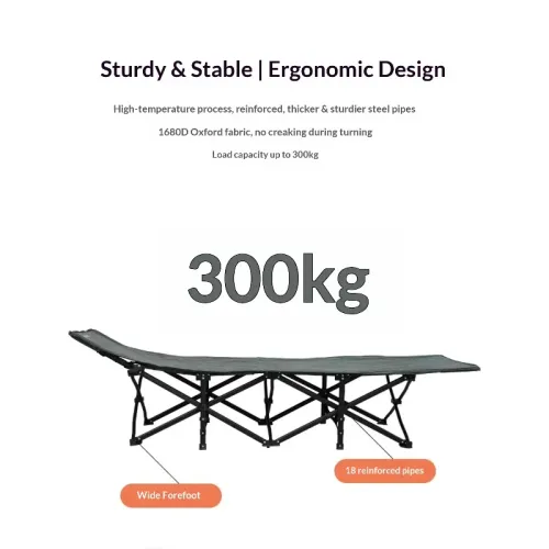 Camping Cot Portable Folding Bed Lightweight Heavy Duty Aluminum Frame Quick Setup Compact Storage Adults Kids Hammock