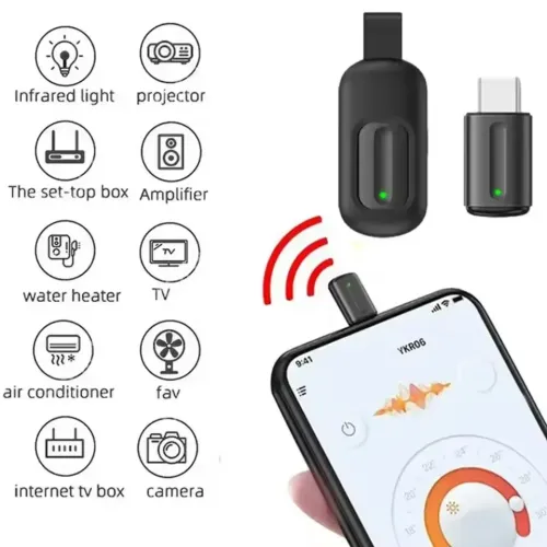 Compatible with Apple and Android Mini Remote Control Mobile Infrared Transmitter Air Conditioner TV Remote Control Type C IR Blasters Adapter for smartphone