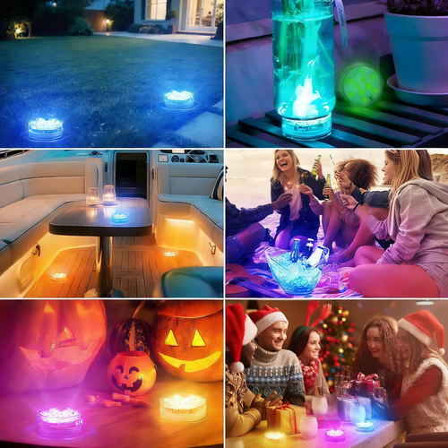 Submersible LED Pool Lights (Two LED Lights and one remote control）
