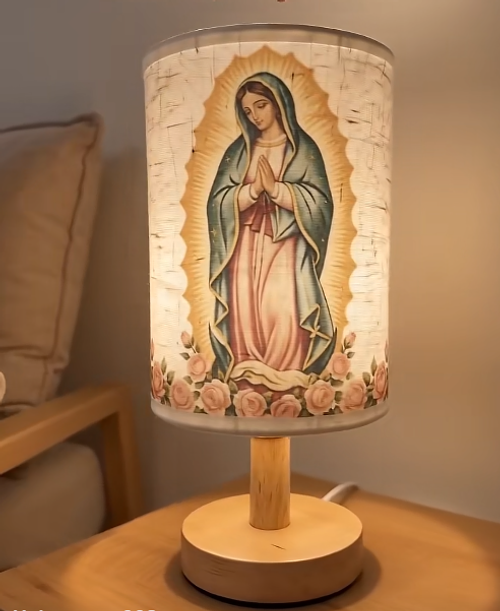 Japandi Table Lamp with Linen Shade Wooden Accent Lamp Cozy Warm LED Bedside Light