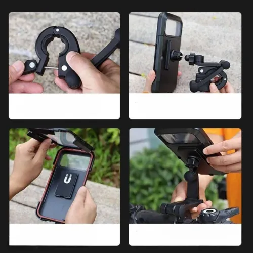 Waterproof Scooter Motorcycle Phone Bag Motorcycle Phone Holder Motorcycle Bicycle Waterproof Case Handlebar Holder Housing