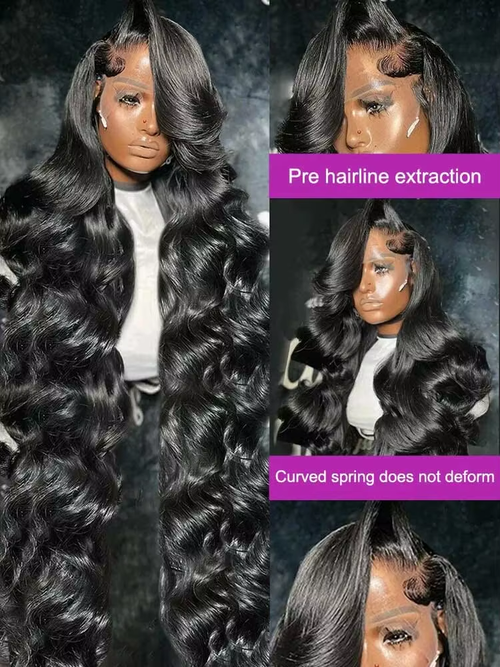 Peruvian Virgin Hair  Deep Wave High Density Long Curly Wig 30 32inch13x4 HD Lace Front Wig Stylish Women's Hairpiece