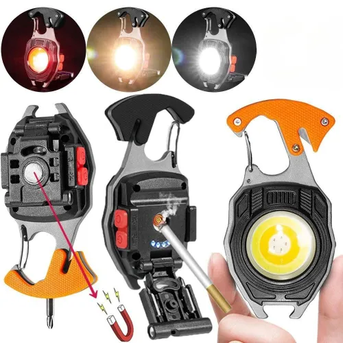 New Mini Flashlight Emergency Light Lighters Portable COB Working LED Keychain Rechargeable