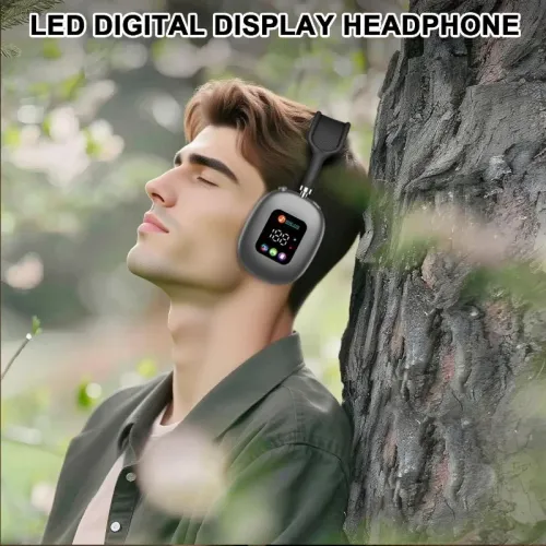 Play Music Without Wi-Fi-Wireless Over-Ear Headphones with Color Screen