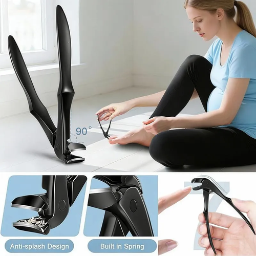 Black Curved Nail Clipper – Ergonomic & Easy for Seniors 🖤