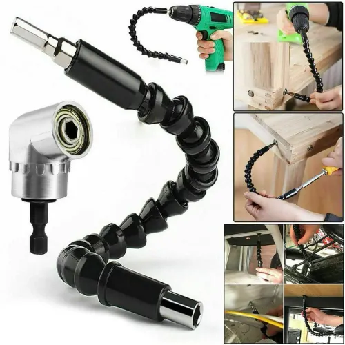 14PCS -Set Flexible Drill Extension Hex Shank Drill Nut Driver Bit Set Bendable Drill Bit Extension+Universal Socket Adapter+Screwdriver Bi