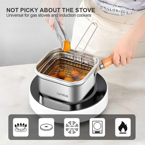 Made in Germany Multifunctional Portable Stainless Steel Japanese Deep Drain Fryer Tempura Deep Fryer
