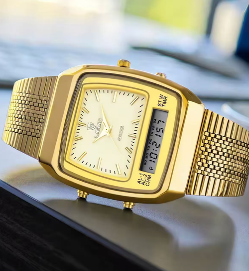 Unisex Luxury Dual-Display Quartz Waterproof Watch
