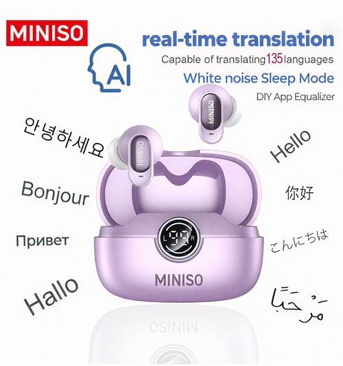 MINISO MS105 TWS Wireless Bluetooth Earbuds AI Translation Earbuds HiFi Stereo Noise Cancelling HD Mic for Travel Business