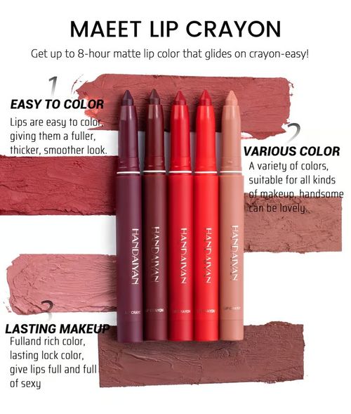 Rotating Sharpenable Matte Lipstick Pencils