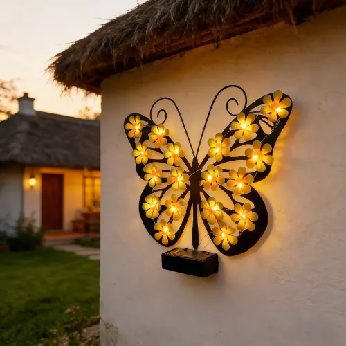 Solar Butterfly Wall Sconce Solar Butterfly Wall Sconce Landscape Atmosphere Light Outdoor Decorative Light for 1.2V