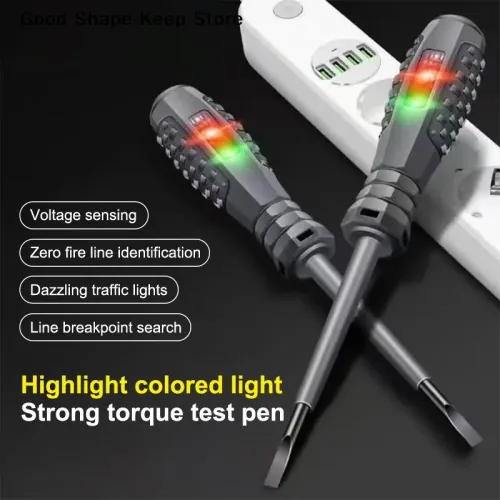 （Two items are included）Electrician Screwdriver with Built-in Non-contact Induction Power Tester 2 in 1 Multi-function Tool for Quick Electrical Test