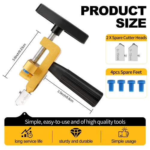 2-in-1 Ceramic Tile Gap Opener Handheld Glass Cutter Integrated Multifunctional Manual Cutting Tool