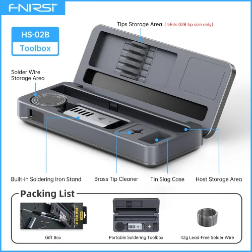 HS-02 Protable Heat Toolbox Kit 100W Power Adjustable Temperature Quick Heating Repair Equipment 100-450℃ for DIY Repair