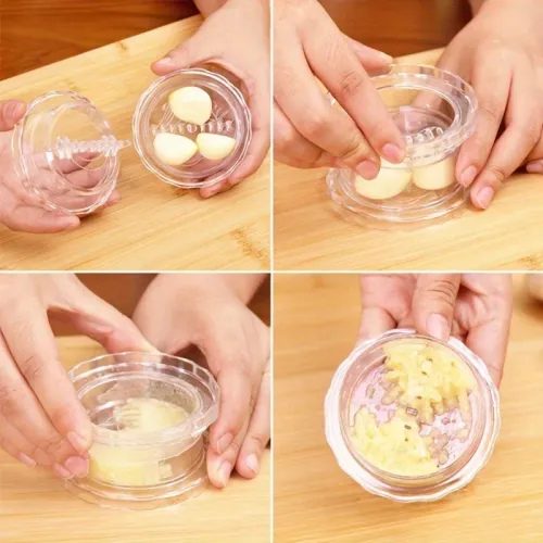 Manual Portable Garlic Crusher - Twist Kitchen Gadget for Crushing Garlic and Ginger, Easy to Use and Clean