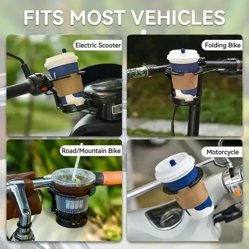 2pcs Motorcycle Folding Water Bottle Holder Universal Adjustable Drink Rack for Electric Vehicle Scooter Outdoor Riding Travel