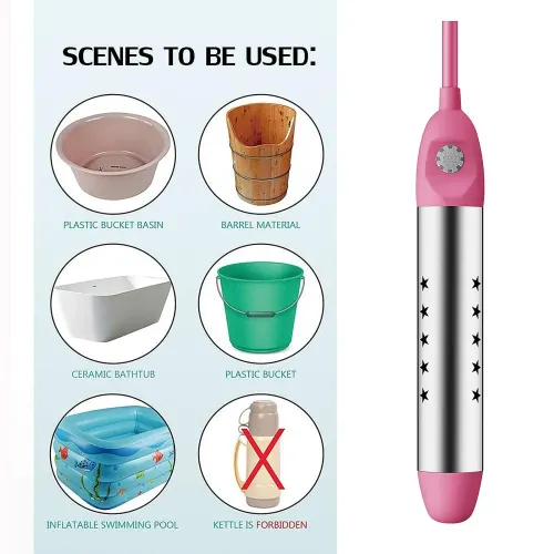 Yellow 2500W Swimming Pool Water Heater, Solar-powered Bathtub Immersion Portable Fast Automatic Shut-off Smart Heater