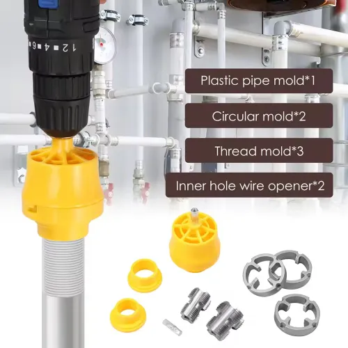 6pcs Pipe Threader Kit Internal Thread Opener Pvc Plastic Pipe Electric Tool PVC Thread Making Tool