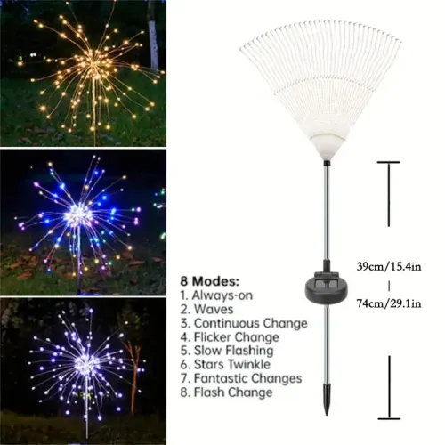 4-pack Solar Waterproof Outdoor Firework Lights