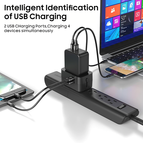 Dual USB Ports Universal Travel Adapter UK to EU Plug Adapter Wall Charger AC Power