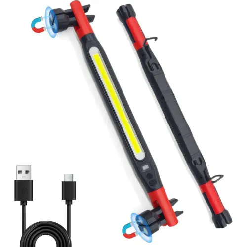 Magnetic Work Light Rechargeable Underhood Work Lamp With Hooks & Rotating Magnetic Base For Car Repairing Emergency